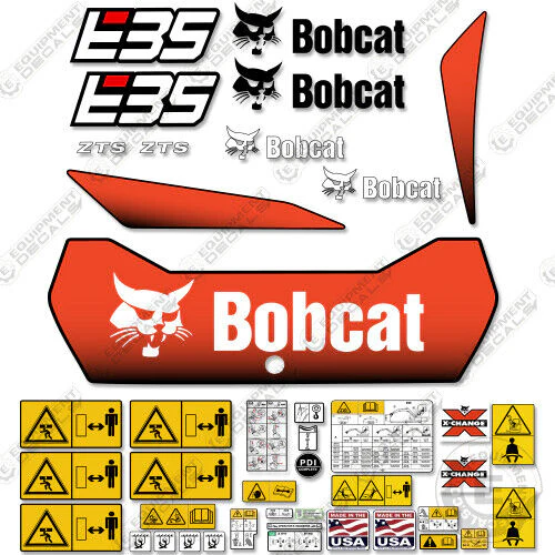 Fits Bobcat E35 Decal Kit Mini Excavator (New Style) 35, decal kit, e35, e35i