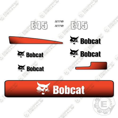 Fits Bobcat E45 Mini Excavator Decal Replacement Kit decal kit