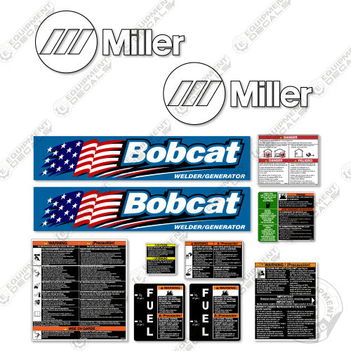 Fits Bobcat Miller 250 Decal Kit Generator Welder (DIESEL VERSION) 250, decal kit