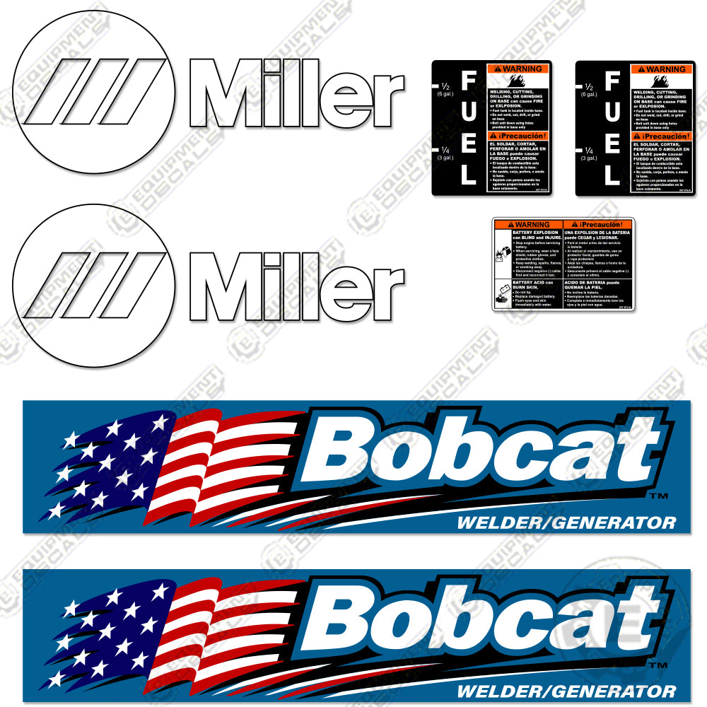 Fits Bobcat Miller 250 Decal Kit Generator Welder 250, decal kit