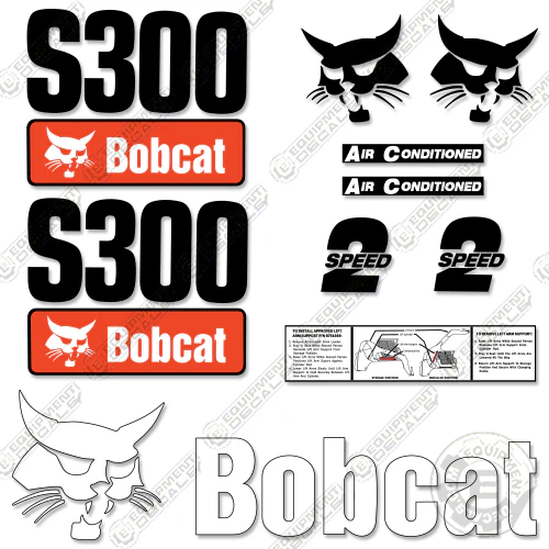 Fits Bobcat S 300 Skid Steer Decal Kit decal kit, s-300