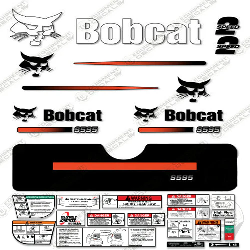 Fits Bobcat S-595 Skid Steer Decal Kit (Straight Stripes) 595, decal kit