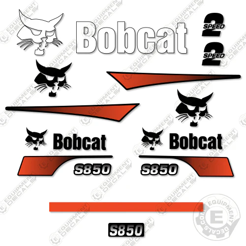 Fits Bobcat S850 Decal Kit Skid Steer (ALT REAR) 850, decal kit, s850