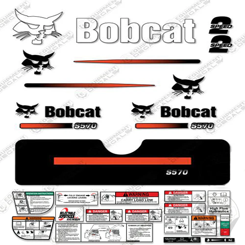 Fits Bobcat S-570 Skid Steer Decal Kit (Straight Stripes) 570, decal kit