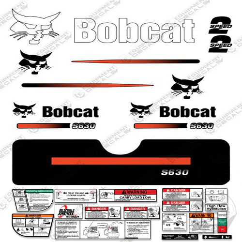 Fits Bobcat S-630 Skid Steer Decal Kit (Straight Stripes) 630, decal kit