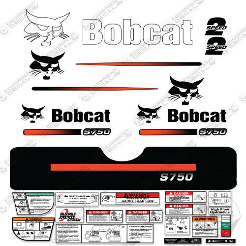 Fits Bobcat S-750 Skid Steer Decal Kit (Straight Stripes) 750, decal kit