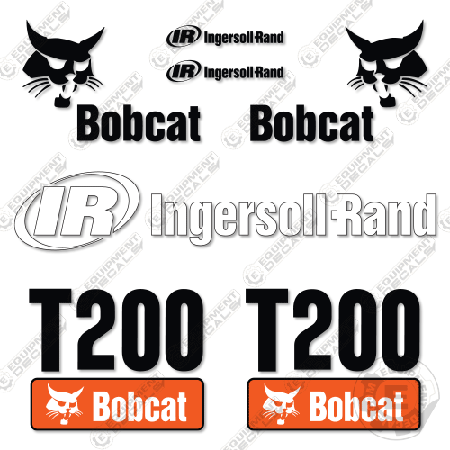 Fits Bobcat T200 Decal Kit Skid Steer - STYLE 2 200, decal kit, t-200, t200