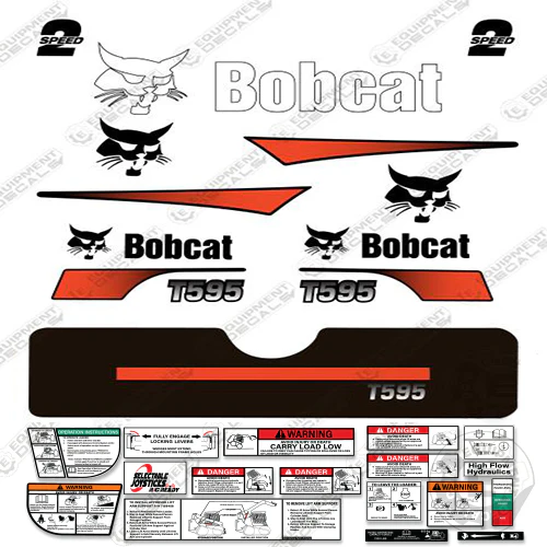 Fits Bobcat T-595 Skid Steer Decal Kit (Curved Stripes) decal kit