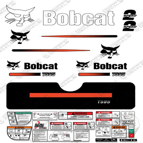 Fits Bobcat T-595 Skid Steer Decal Kit (Straight Stripes) decal kit