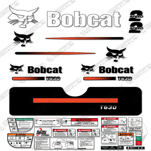 Fits Bobcat T-630 Skid Steer Decal Kit (Straight Stripes) decal kit