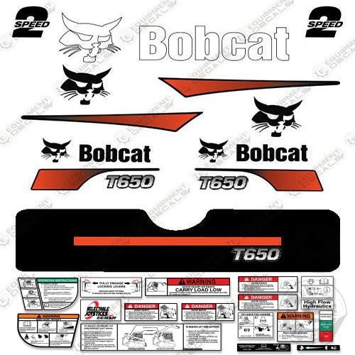 Fits Bobcat T-650 Skid Steer Decal Kit (Curved Stripes) decal kit