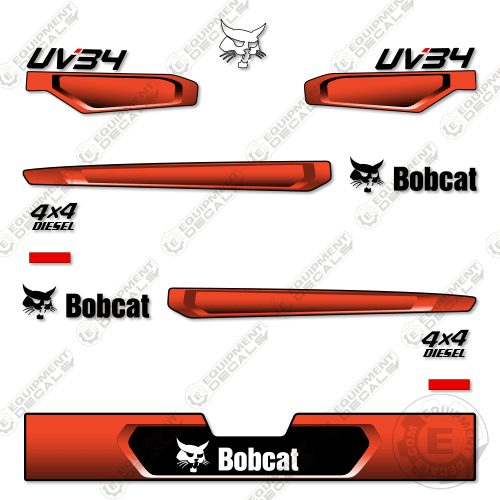 Fits Bobcat UV34 DIESEL 4x4 Decal Kit Utility Vehicle 34, 34xl, decal kit, uv34