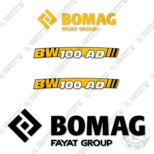 Fits Bomag 100AD-5 Decal Kit Roller 100, 100ad, 100ad-5, decal kit