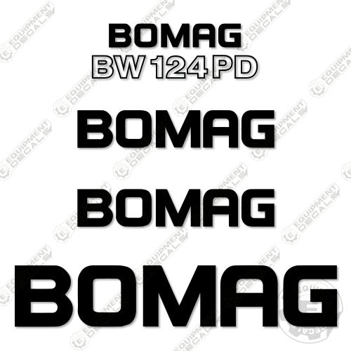 Fits Bomag BW124PD Decal Kit Drum Roller 124, 124 pd, 124pd, bomag, bw 124, decal kit