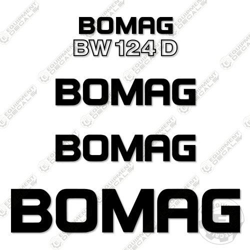 Fits Bomag BW124D Decal Kit Drum Roller 124, 124D, bomag, BW, bw 124, bw 124 d, bw124, bw124 d, decal kit