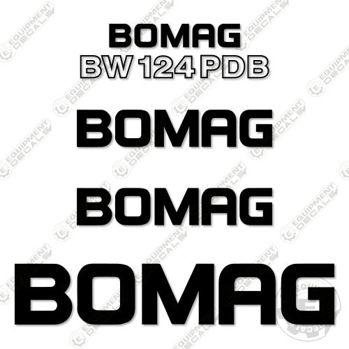 Fits Bomag BW124PDB Decal Kit Drum Roller 124, 124pdb, bomag, bw 124, bw 124 pdb, decal kit