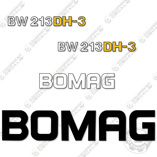 Fits Bomag BW213 DH-3 Decal Kit Roller bw213, decal kit, dh-3