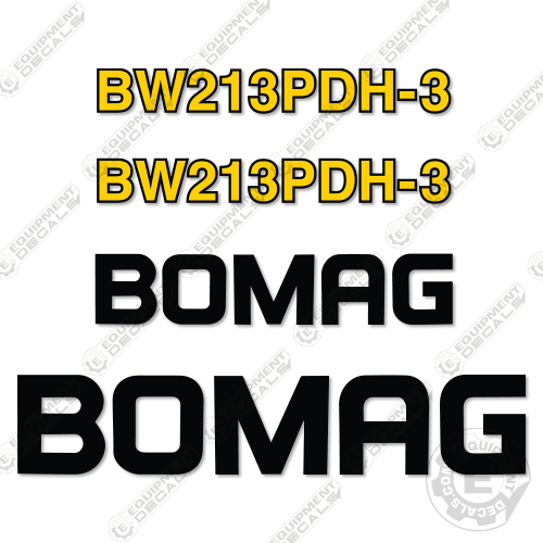 Fits Bomag BW213PDH-3 Decal Kit Roller 213d-3, bw213d-3, decal kit