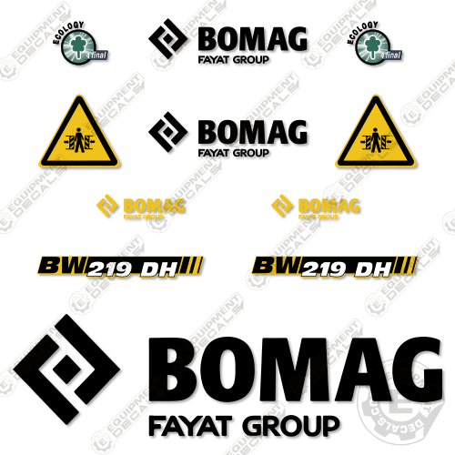 Fits Bomag BW 219 DH Single Drum Roller Decal Kit 219dh, bw219, bw219dh, decal kit