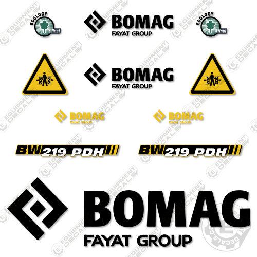 Fits Bomag BW 219 PDH Single Drum Roller Decal Kit 219pdh, bw219, bw219pdh, decal kit