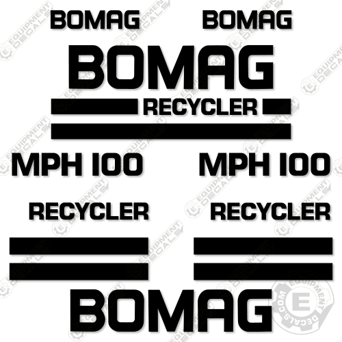 Fits Bomag MPH100 Decal Kit Soil Stabilizer decal kit, mph-100, mph100