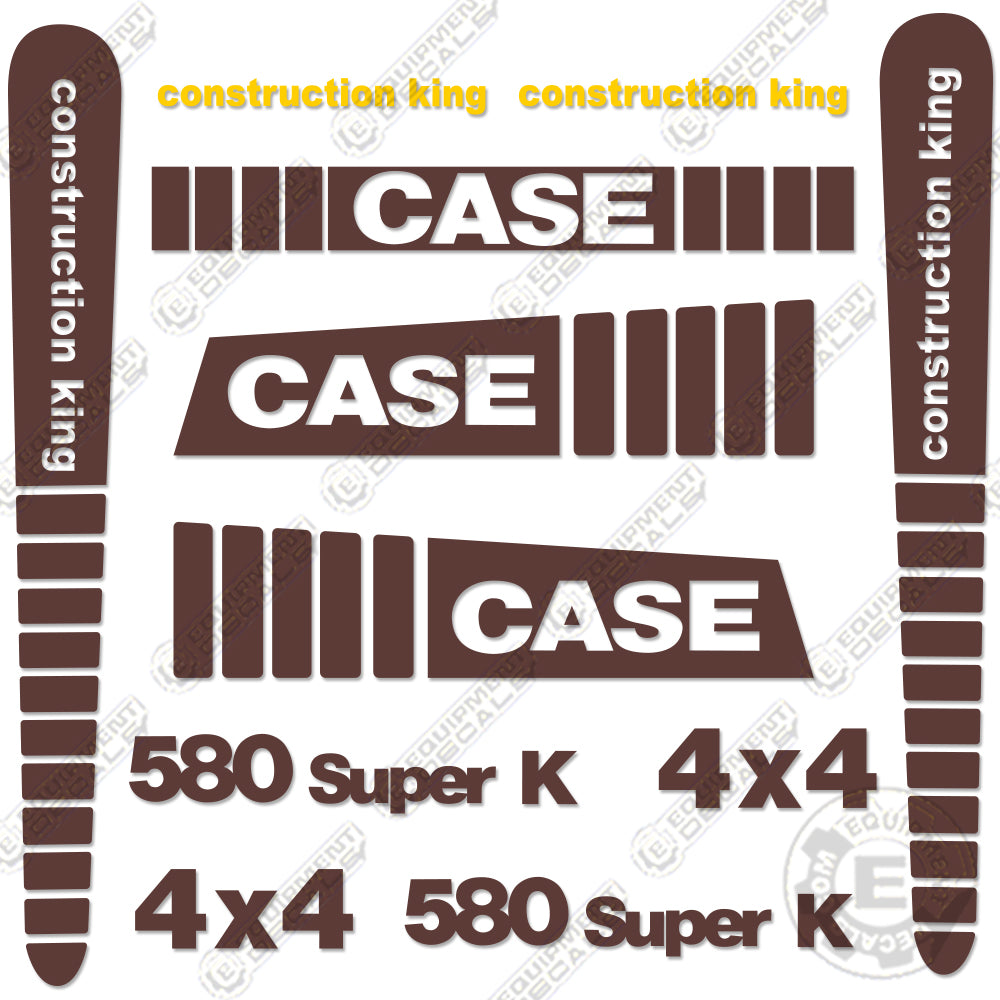 Fits Case 580 Super K Decal Kit Backhoe 580, 580superk, 590 superk, decal kit, k, superk