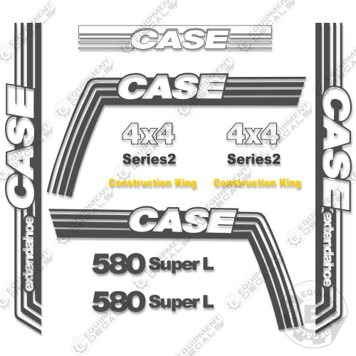 Fits Case 580 Super L Series 2 Decal Kit Extendahoe Backhoe 580, 580-l, 580l, 580super, decal kit, extendahoe, l, series2, superl