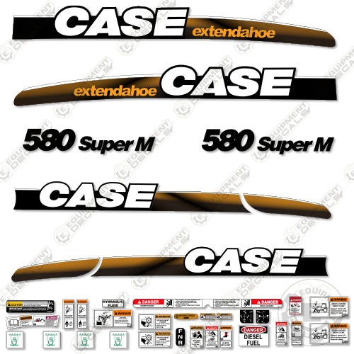 Fits Case 580 Super M Decal Kit BackHoe Loader 580, 580-m, 580m, decal kit