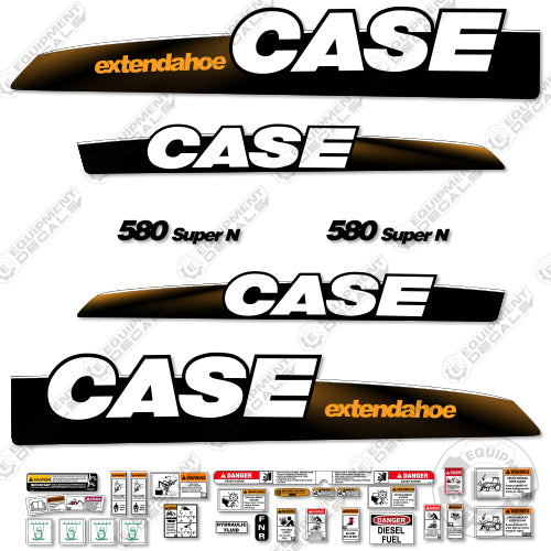 Fits Case 580 Super N Decal Kit BackHoe Loader 580, 580 super n, 580 supern, decal kit