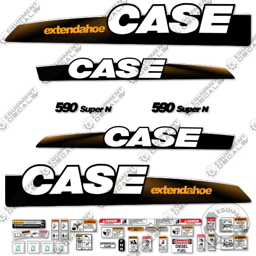 Fits Case 590 Super N Decal Kit BackHoe Loader 590, 590 super n, 590 supern, decal kit