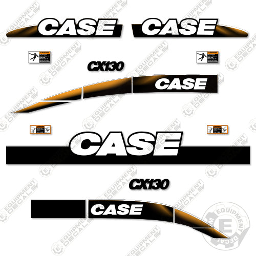 Fits Case CX130 Decal Kit Excavator - REFLECTIVE 130, cx130, decal kit