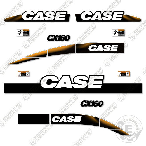 Fits Case CX160 Decal Kit Excavator - REFLECTIVE 160, cx160, decal kit