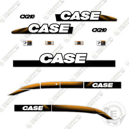 Fits Case CX210 Decal Kit Excavator 210, cx210, decal kit