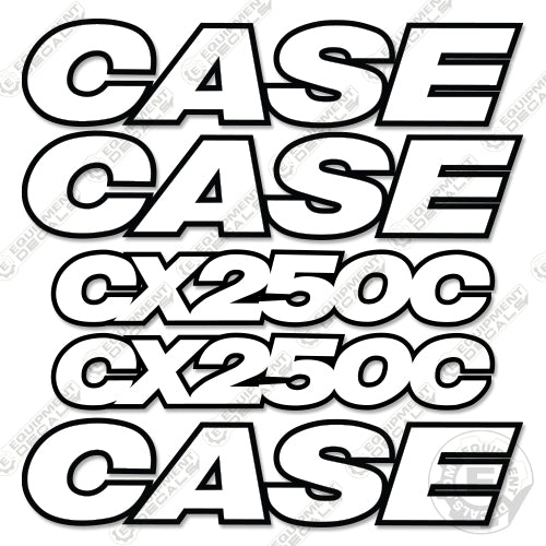 Fits Case CX250C Decal Kit Excavator - 3M Reflective! 250, cx, decal kit