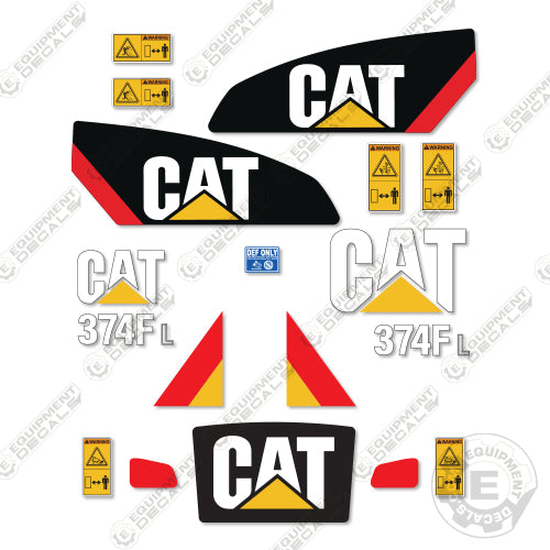 Fits Caterpillar 374FL Excavator Decals 374, 374fl, caterpillar, decal kit, excavator