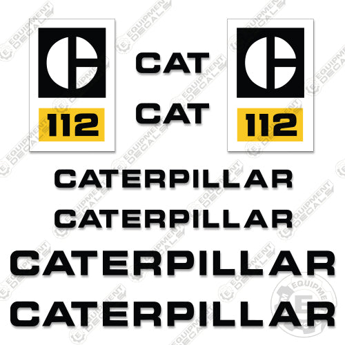 Fits Caterpillar 112 Decal Kit Motor Grader - Scraper 112, decal kit