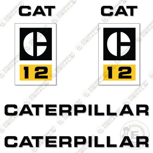 Fits Caterpillar 12 Decal Kit Motor Grader - Scraper 12, decal kit