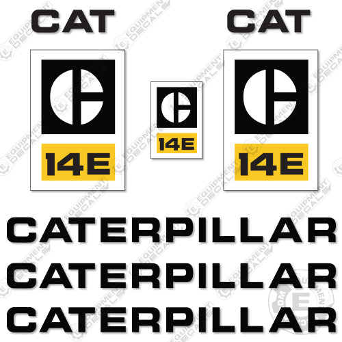 Fits Caterpillar 14E Decal Kit Motor Grader - Scraper 14, 14 e, 14e, decal kit