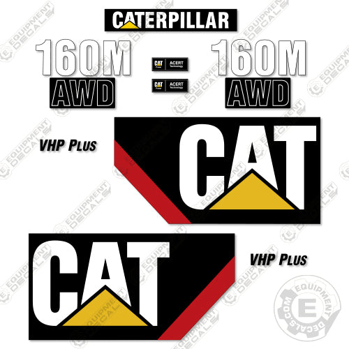 Fits Caterpillar 160M AWD Decal Kit Motor Grader - Scraper 160, 160m, decal kit