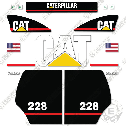 Fits Caterpillar 228 Skid Steer Decal Kit decal kit