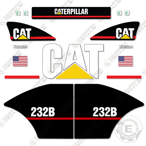 Fits Caterpillar 232 B Decal Kit decal kit