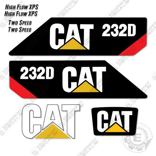 Fits Caterpillar 232D Skid Steer Decal Kit 232, 232d, decal kit