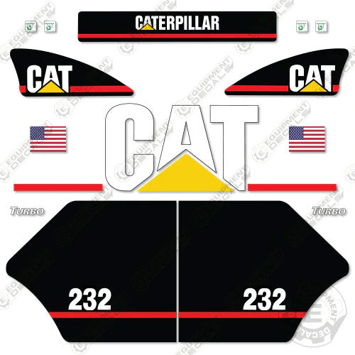 Fits Caterpillar 232 Decal Kit Skid Steer 232, decal kit