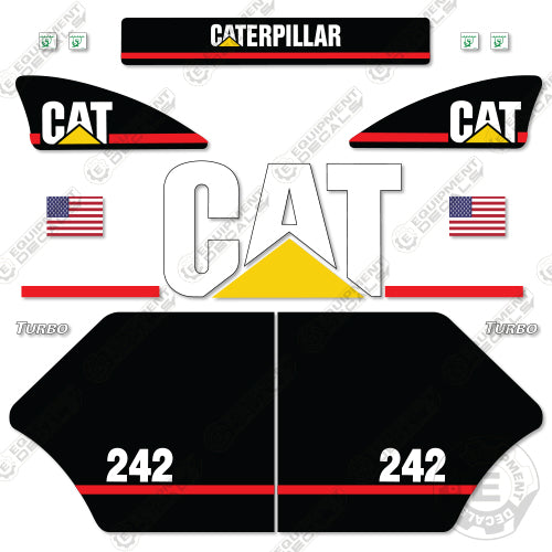 Fits Caterpillar 242 Decal Kit Skid Steer 242, decal kit