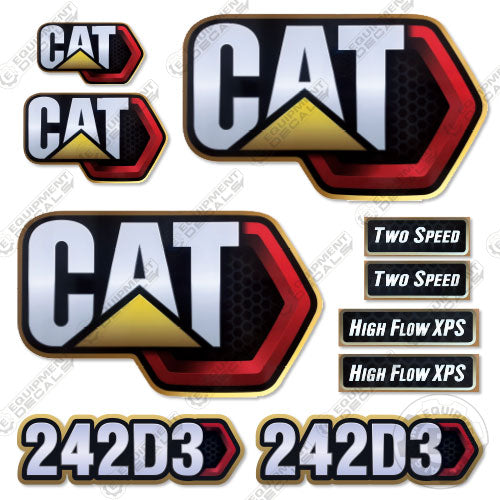 Fits Caterpillar 242D3 Skid Steer Decal Kit 242, 242d, 242d3, decal kit