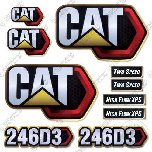 Fits Caterpillar 246D3 Skid Steer Decal Kit 246, 246d, 246d3, decal kit