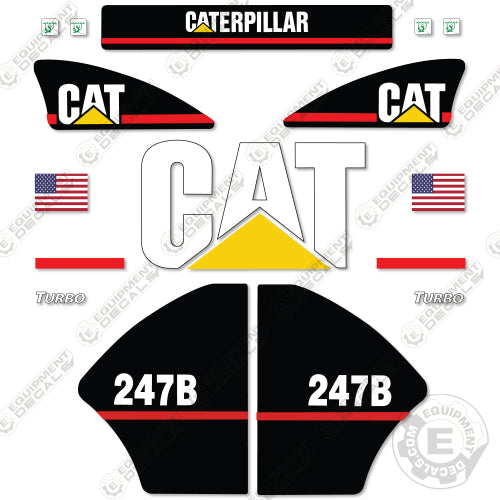 Fits Caterpillar 247B Skid Steer Decal Kit decal kit