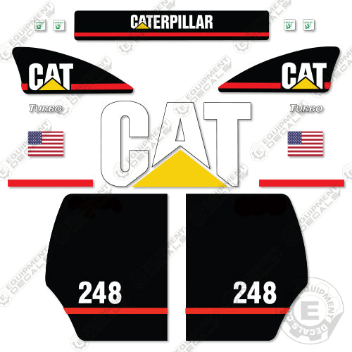 Fits Caterpillar 248 Decal Kit Skid Steer 248, decal kit