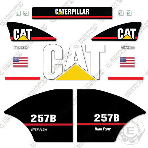 Fits Caterpillar 257B High Flow Decal Kit Equipment Decals decal kit