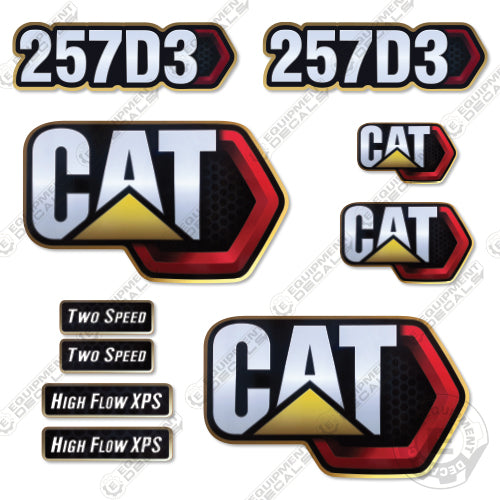 Fits Caterpillar 257D3 Decal Kit Skid Steer 257, 257d, 257d3, decal kit